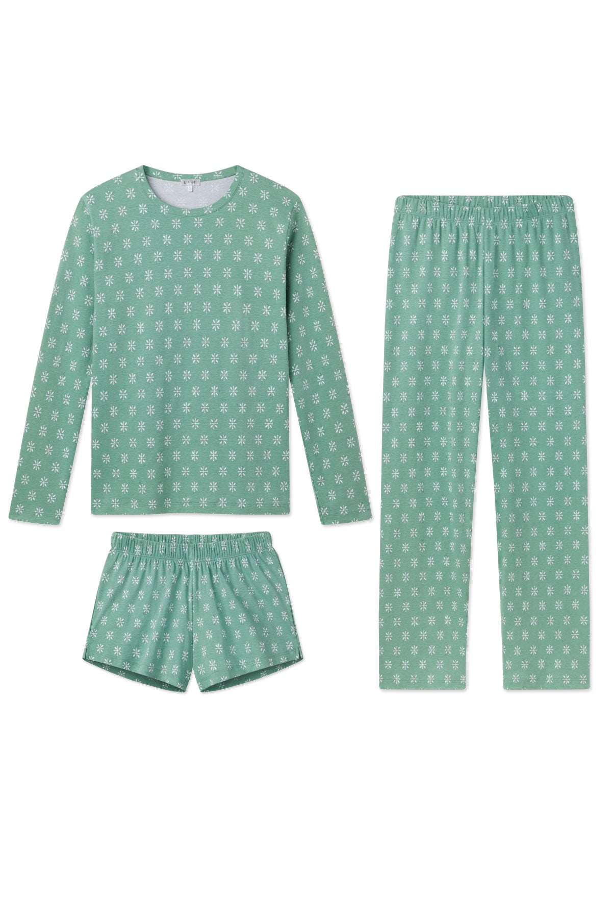 Pima Cotton Long Sleeve Crew in Moroccan Blockprint