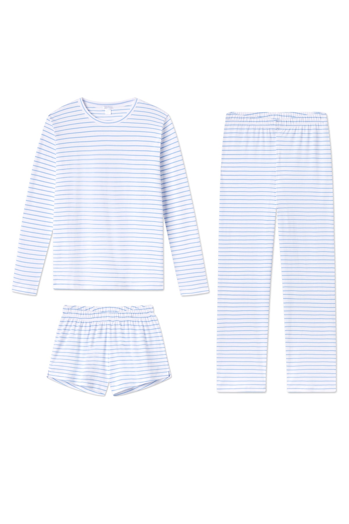 Baltic Blue Pima Cotton Long Sleeve Crew Bundle