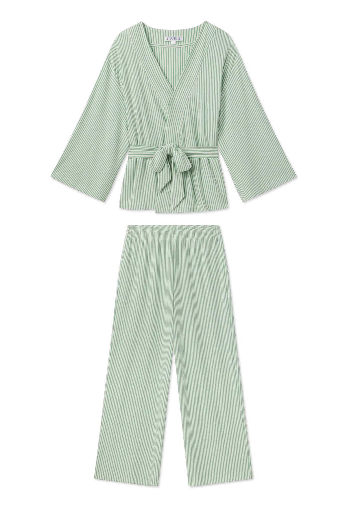 Clover Leaf Striped Kimono Pajama Set by DreamModal