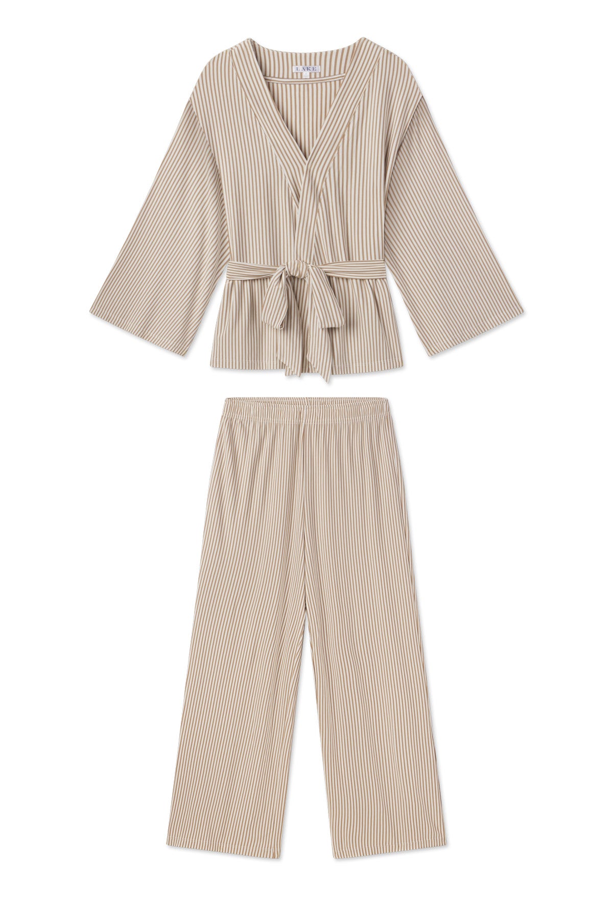 DreamModal Striped Kimono Pajama Set – Soft & Stylish