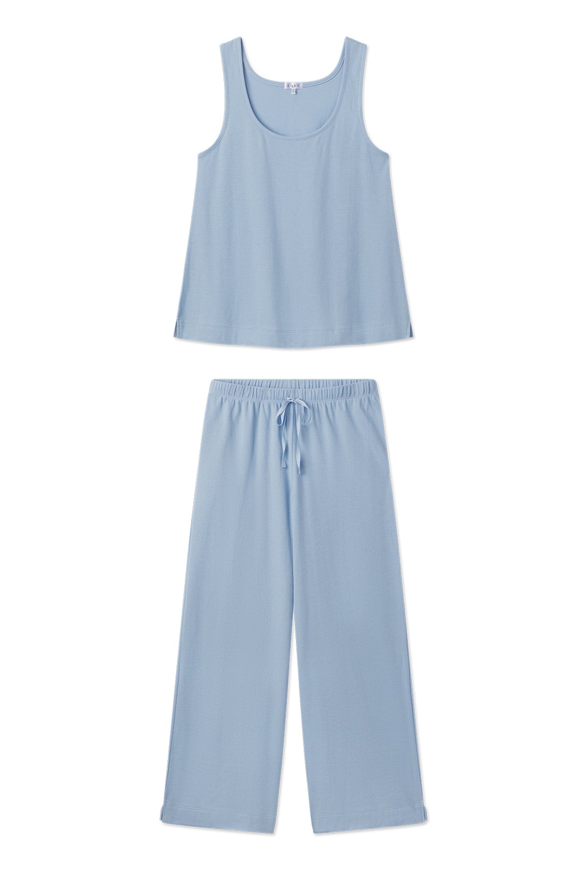 French Blue Pointelle Sleep Pants Set