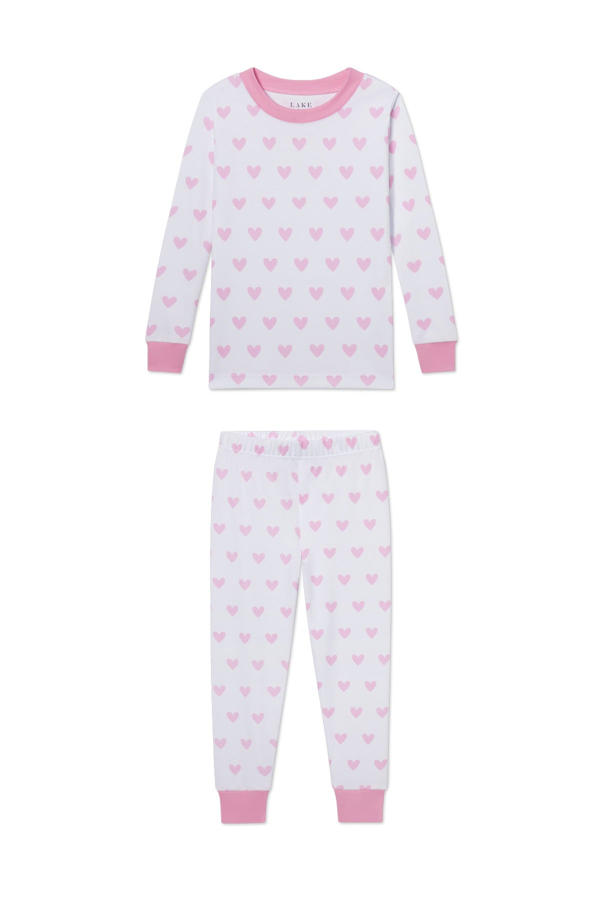 Pink Heart Print Kids Long Sleeve Set