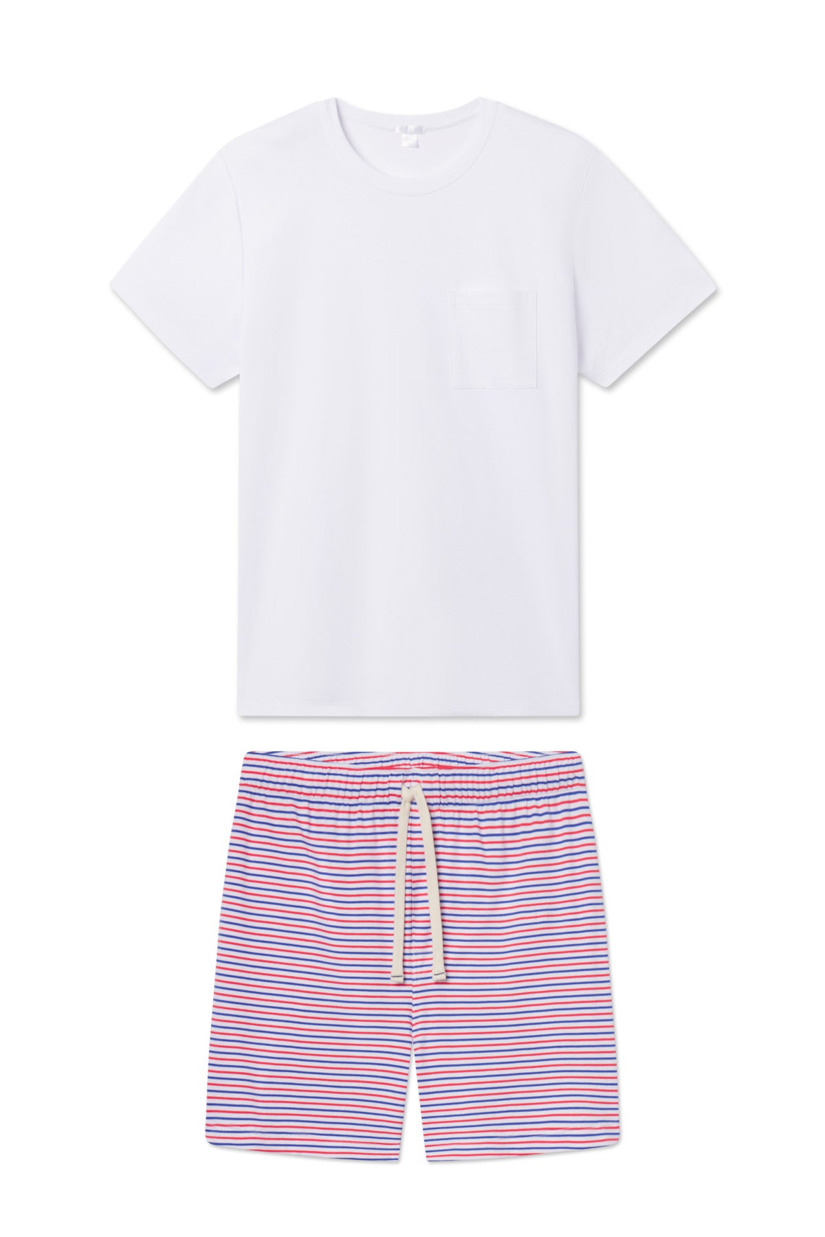 Men's Cobalt Stripe Pima Sleep Shorts Set