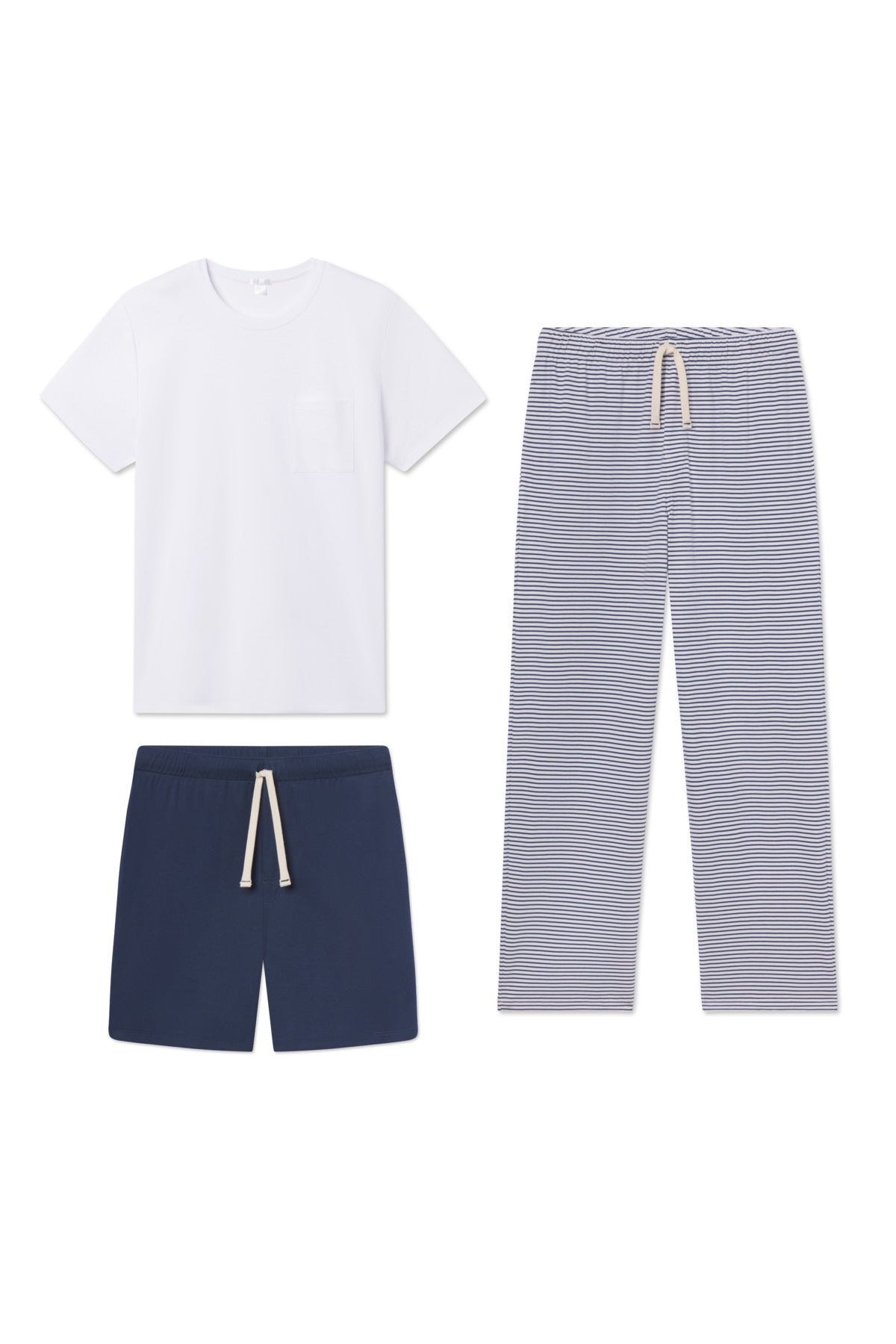 Navy Surf Stripe Pima Cotton Sleep Set for Men