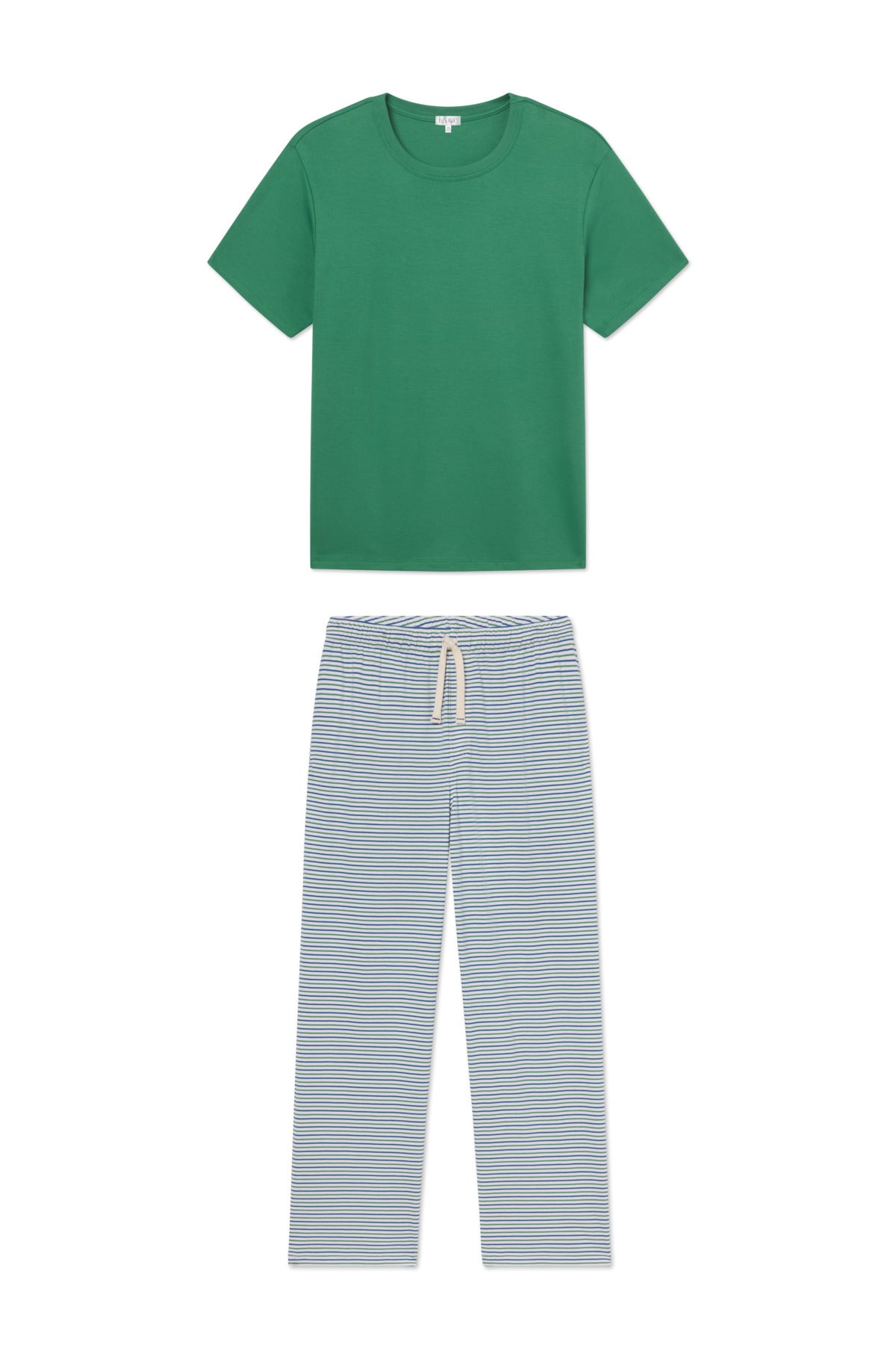 Men's Pima Cotton Sleep Set - Viridian Stripe