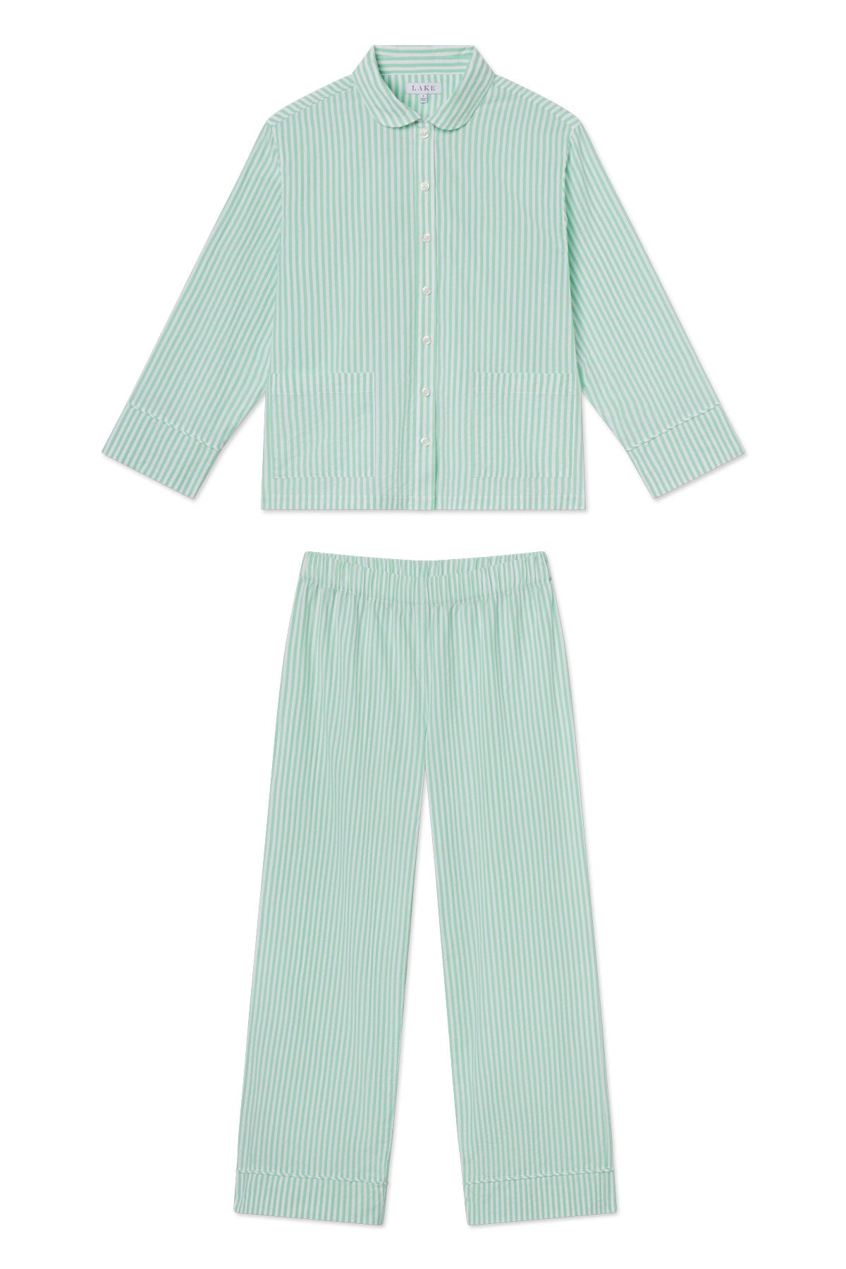Georgie Seersucker Pocket Pants - Clover Leaf