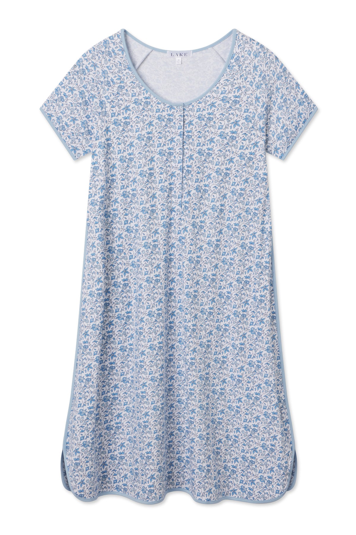 Delft Blue Floral Maternity Nightgown – Pima Cotton
