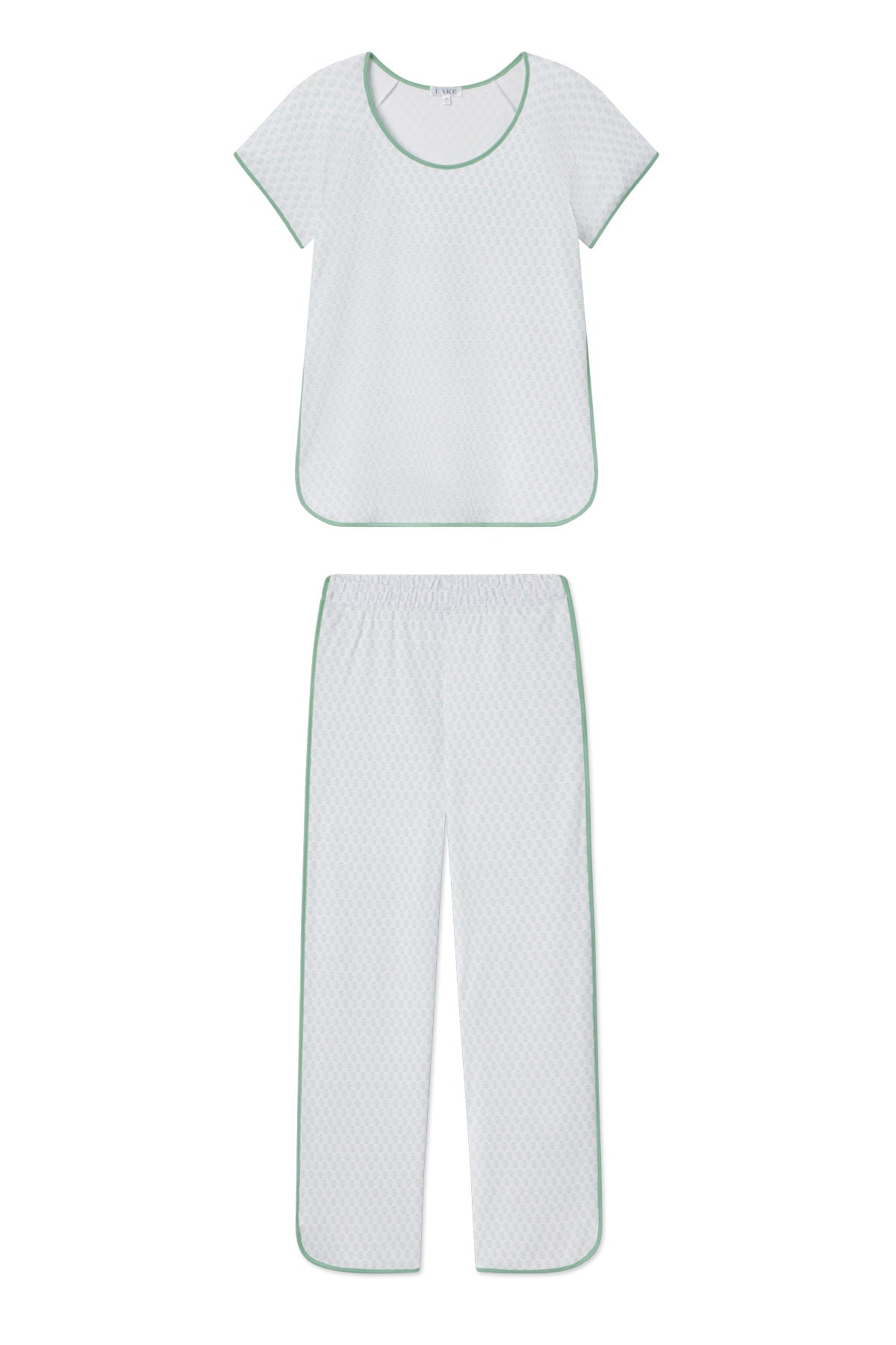 Boxwood Blockprint Pima Cotton Short-Long Set