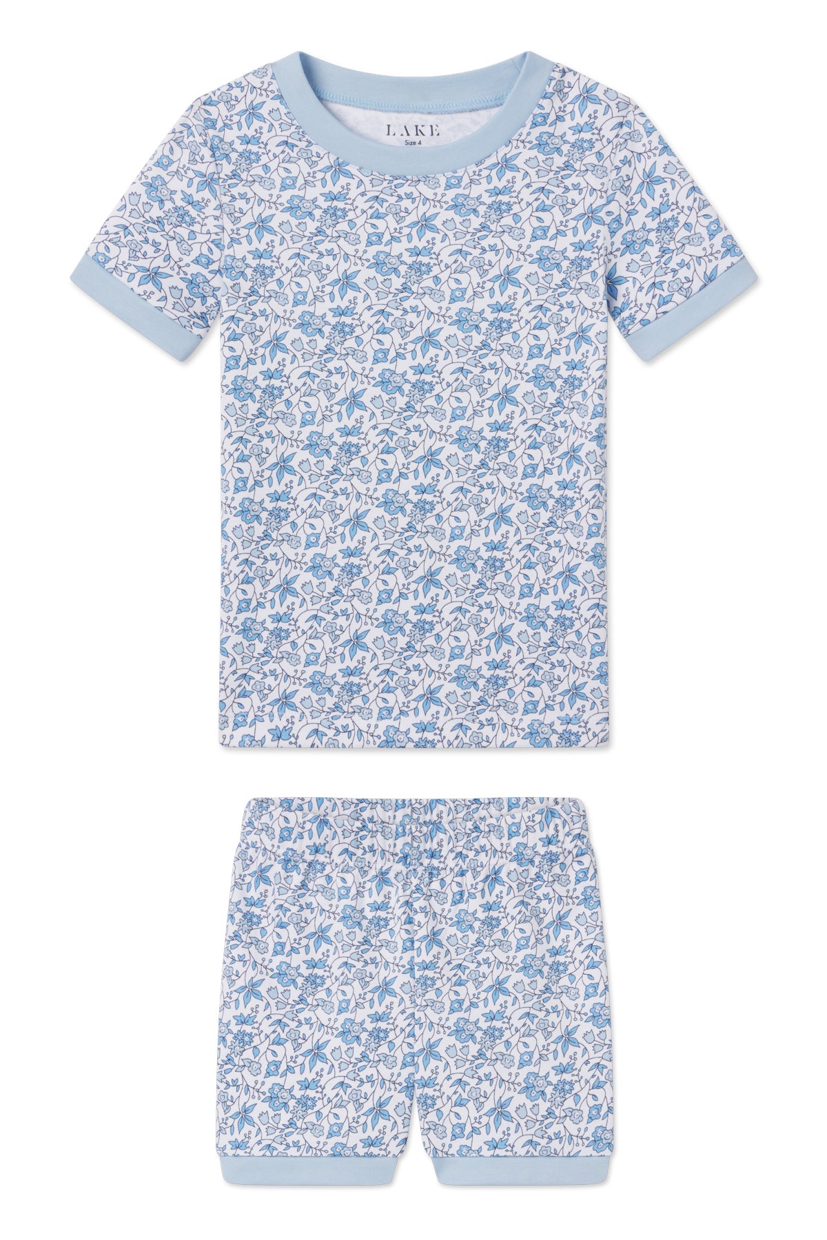 Delft Blue Floral Kids Shorts Set