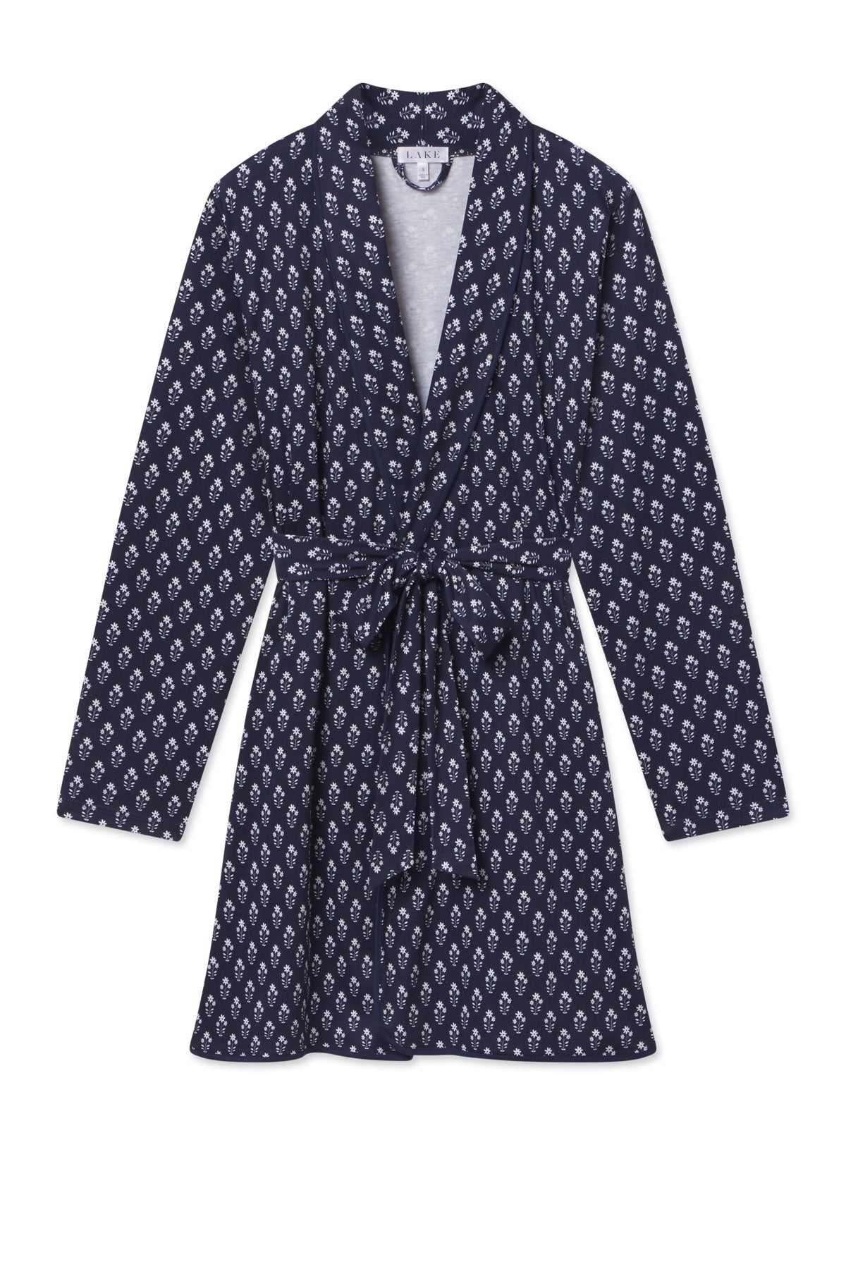 English Navy Pima Cotton Short Robe