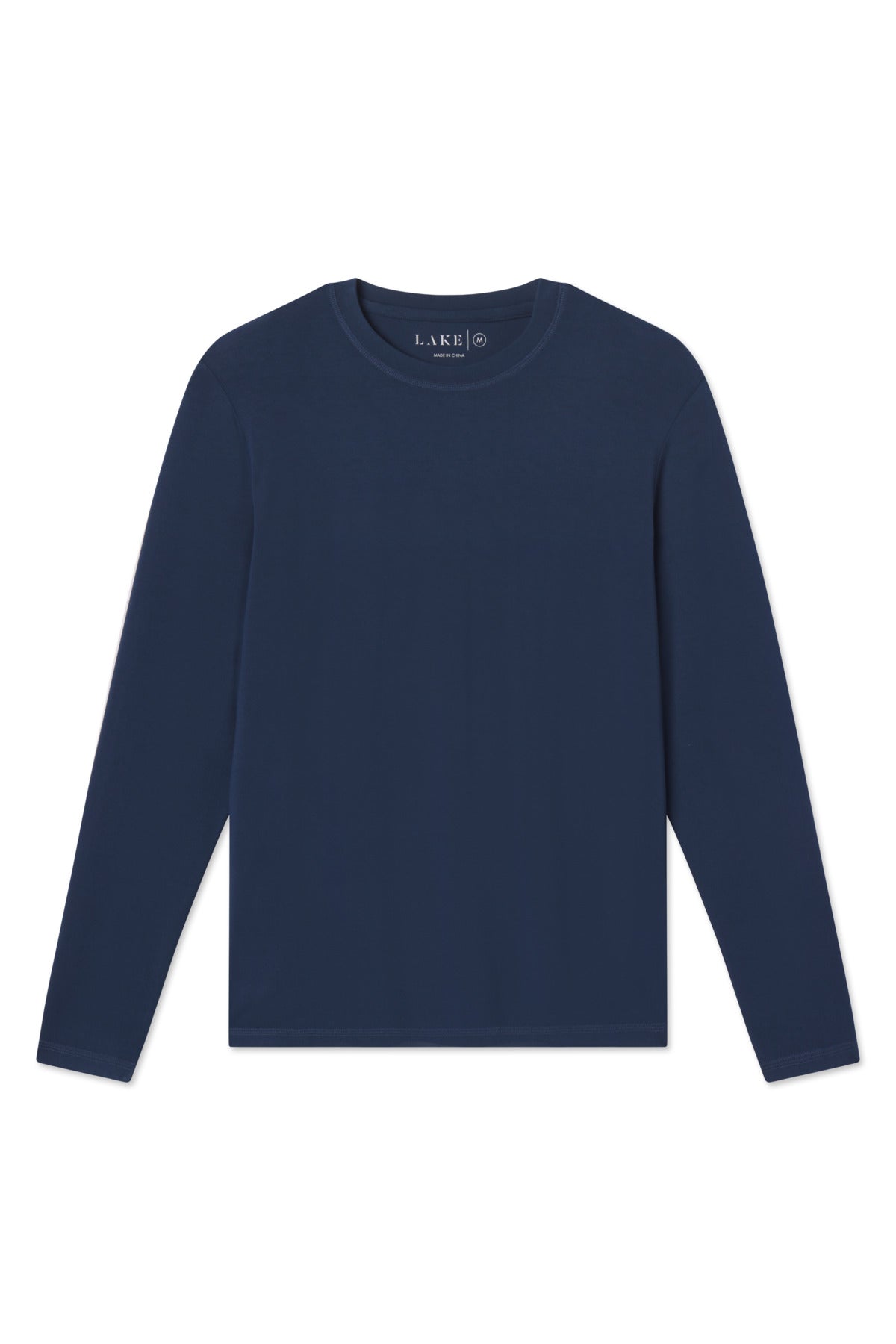 Breathable Navy Bamboo Long Sleeve Tee for Men