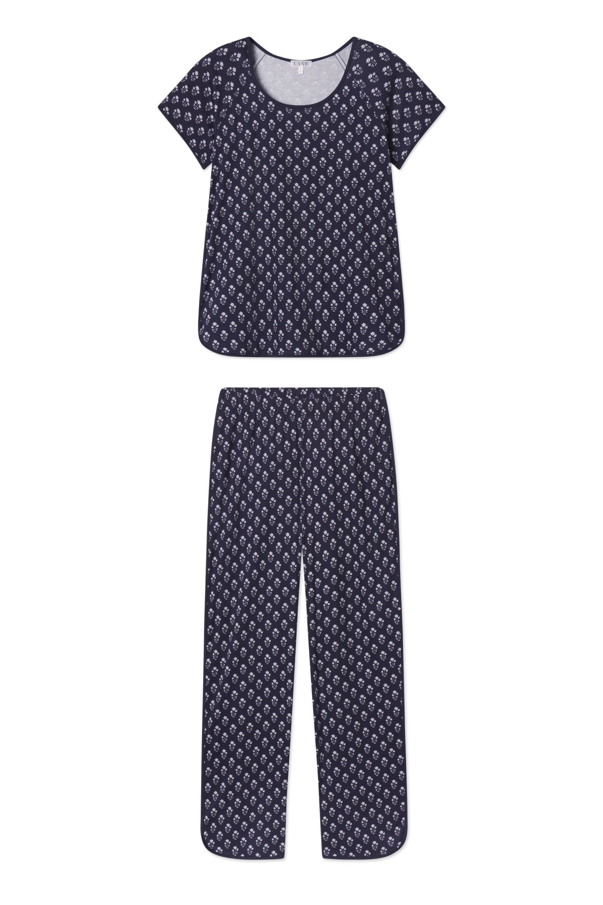 English Navy Posy Pima Short-Long Set