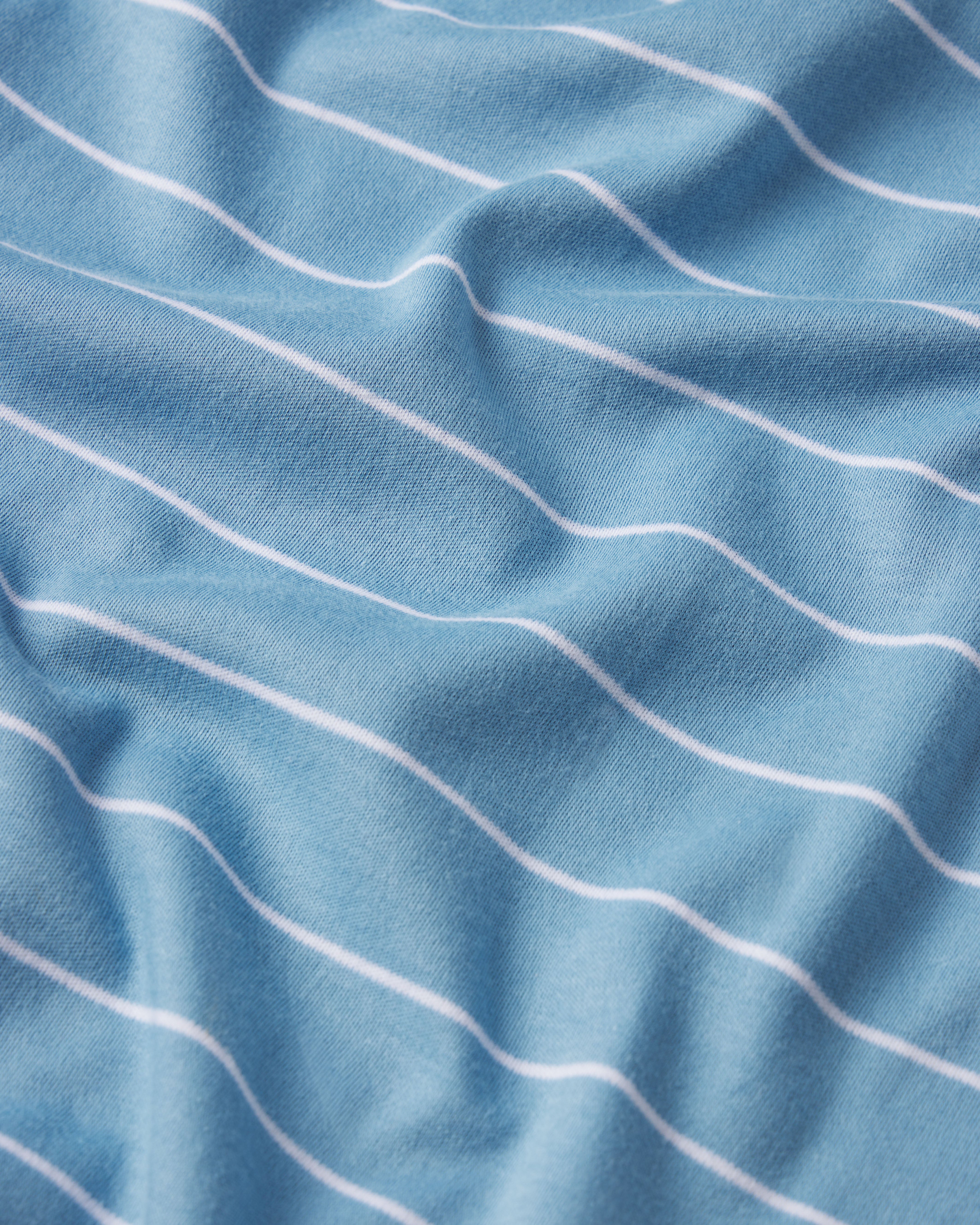 Serene Blue Boating Stripe Pima Short-Long Set