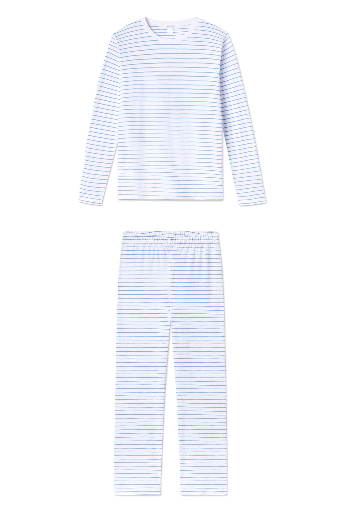 Baltic Blue Pima Cotton Crew Long Sleeve Set