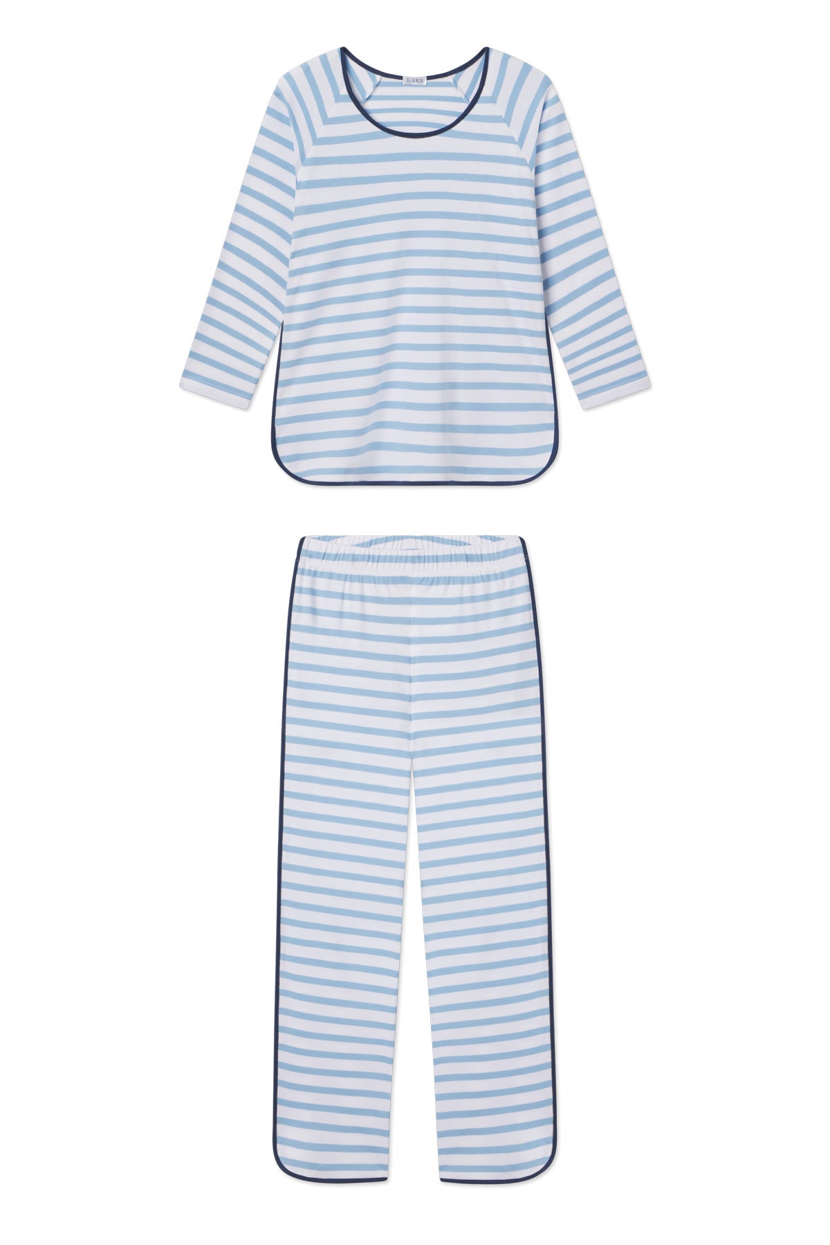 Classic Blue Pima Cotton Long-Long Set