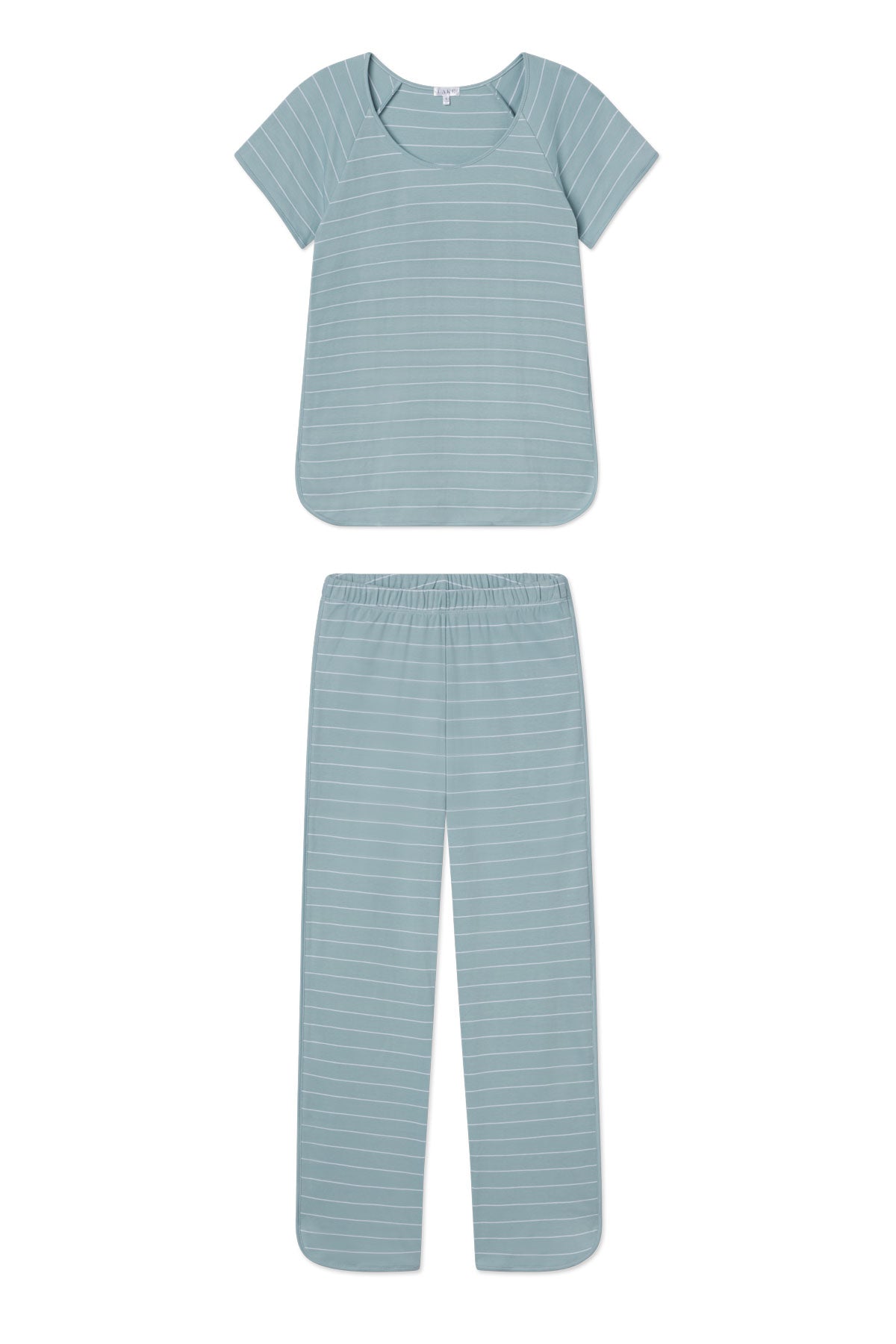 Stone Blue Boating Stripe Pima Short-Long Set