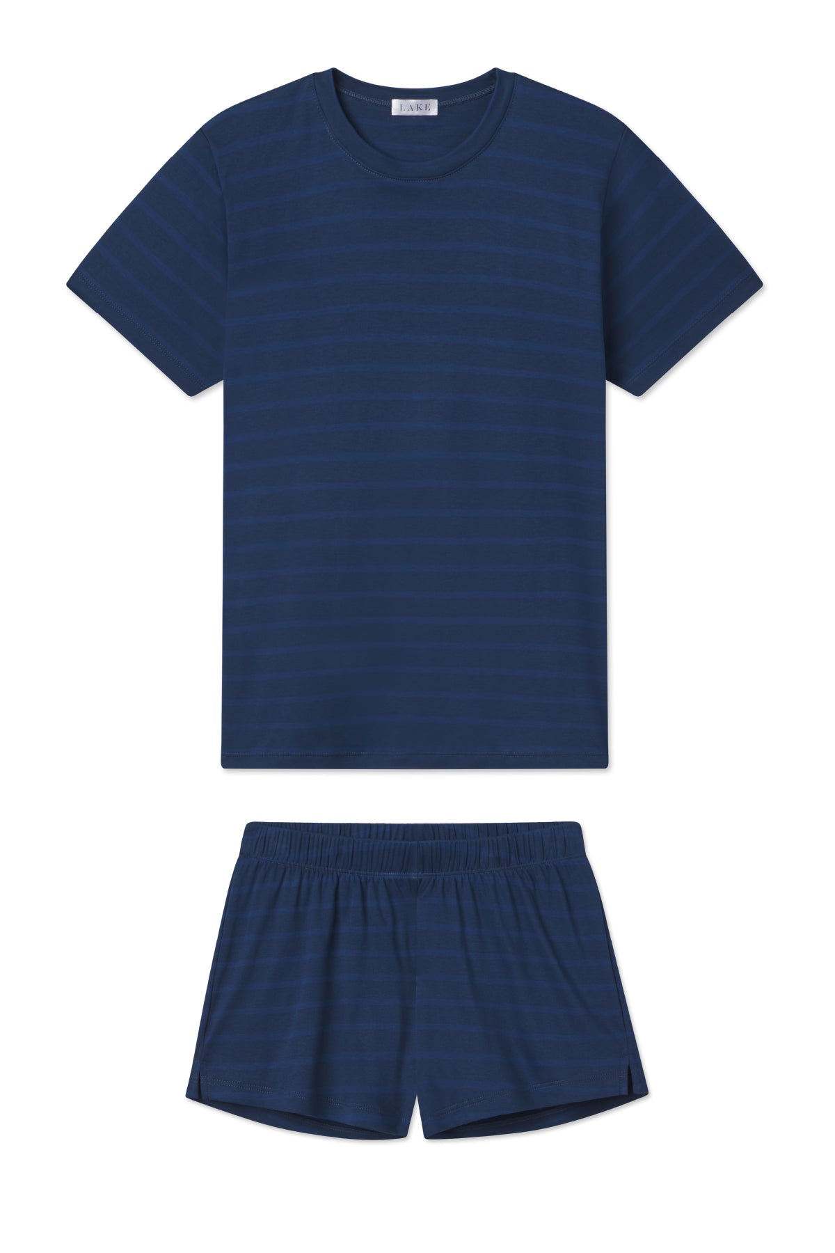Nightfall Anchor Stripe Pima Cotton Crew Shorts Set