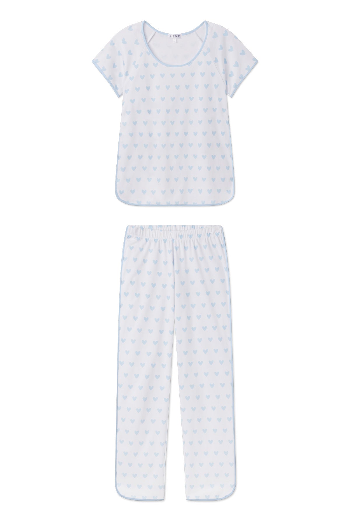 French Blue Heart Pima Short-Long Set