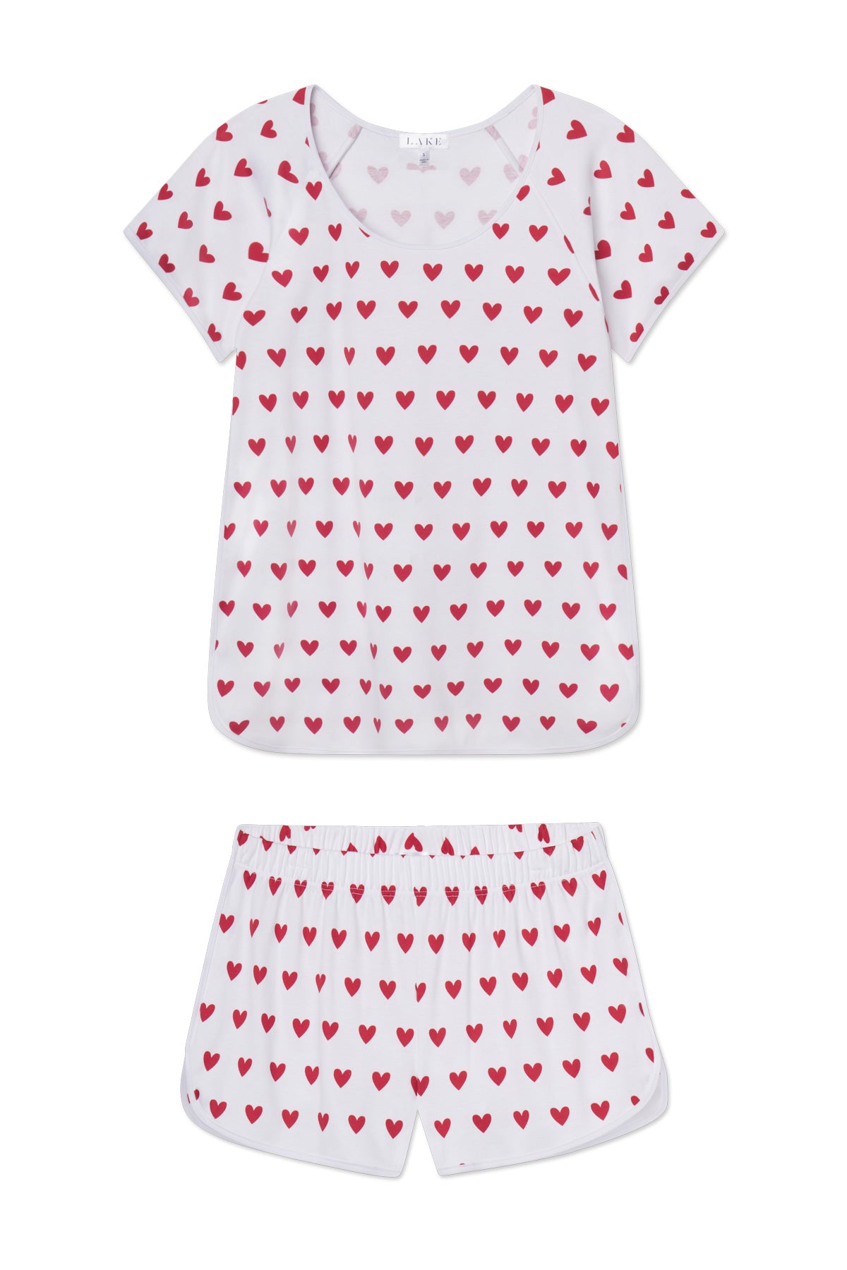Classic Red Heart Pima Cotton Shorts Set