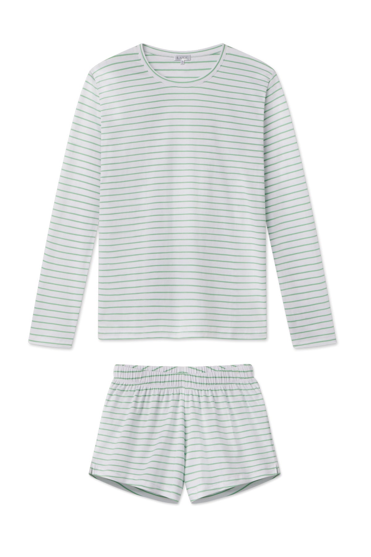 Pima Cotton Long-Short Crew Set - Clover Leaf Stripes