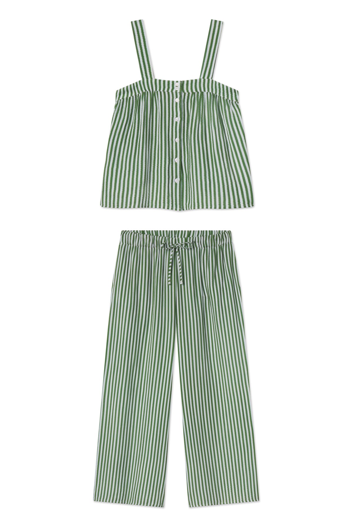 Palm Stripe Hamptons Pants Set