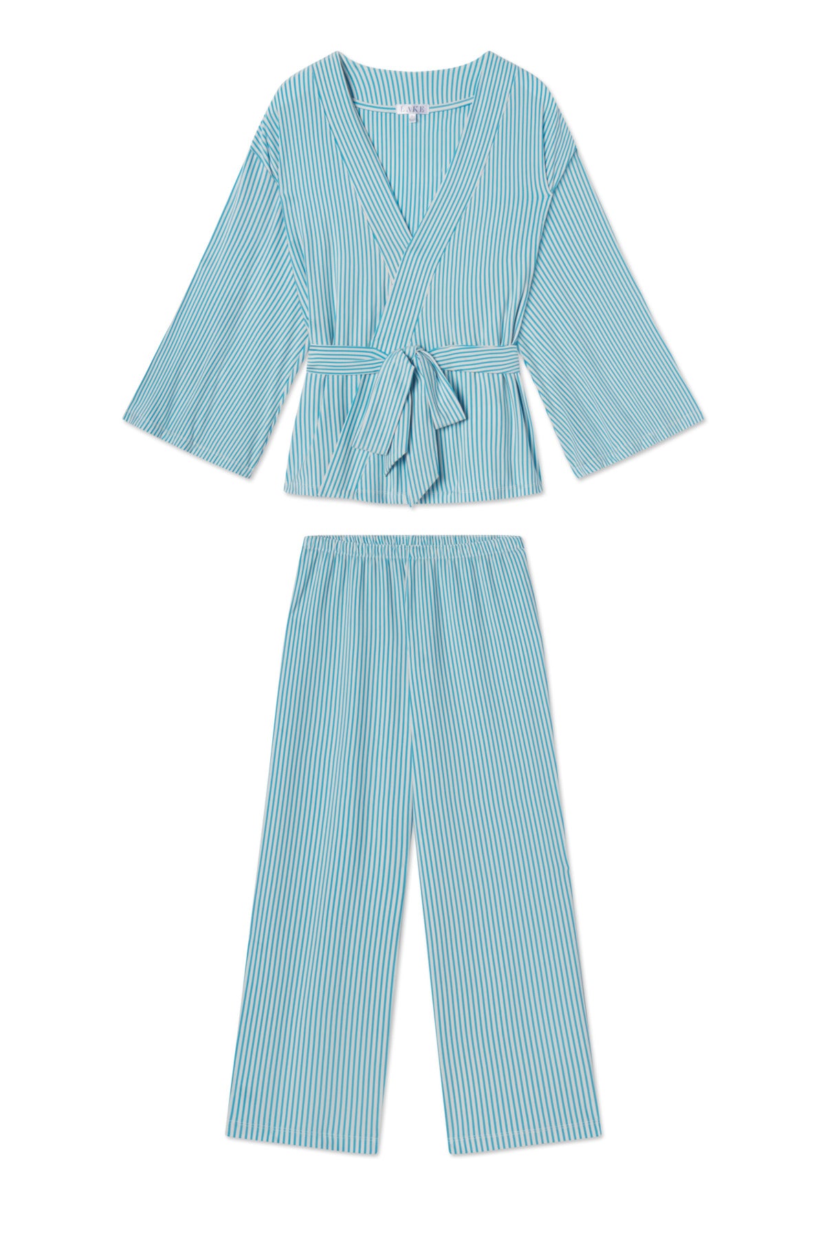 Catamaran Stripe Kimono Pajama Set by DreamModal