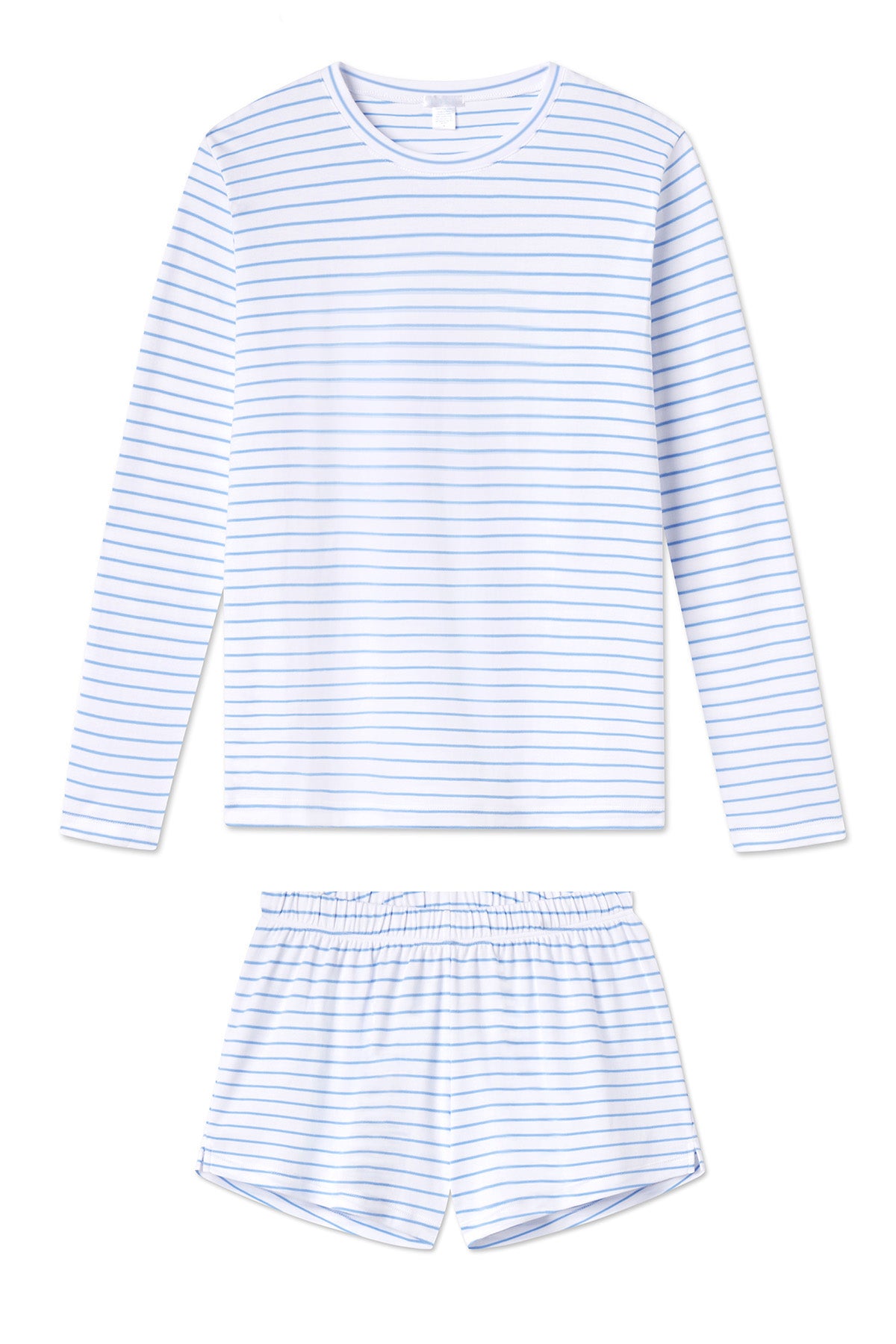 Baltic Blue Pima Cotton Crew Long-Short Set