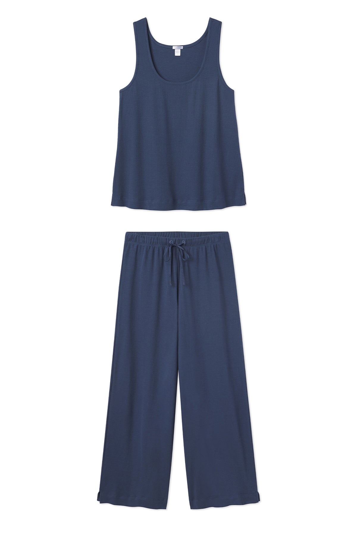 Navy Pointelle Pajama Set - Soft & Stylish