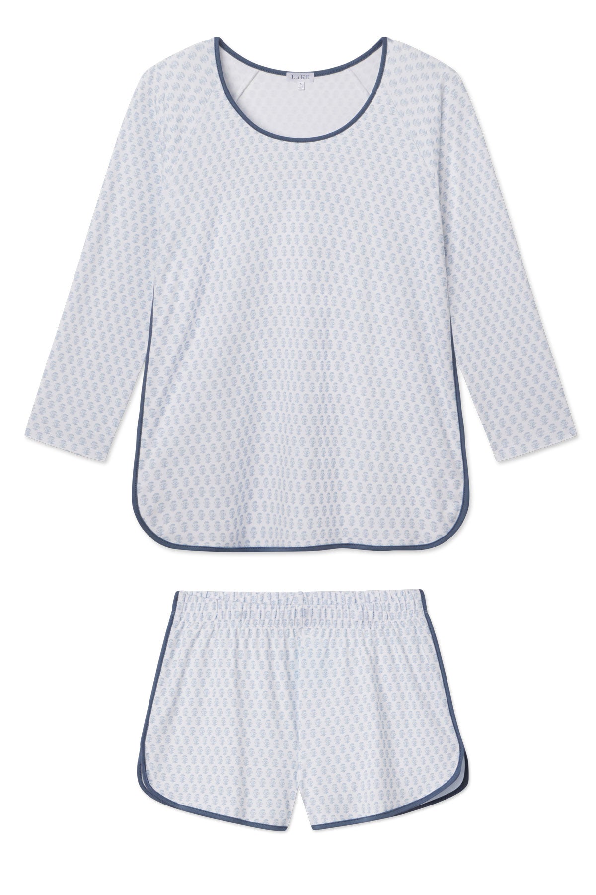 Pima Cotton Long-Short Set - Sea Depth Blockprint