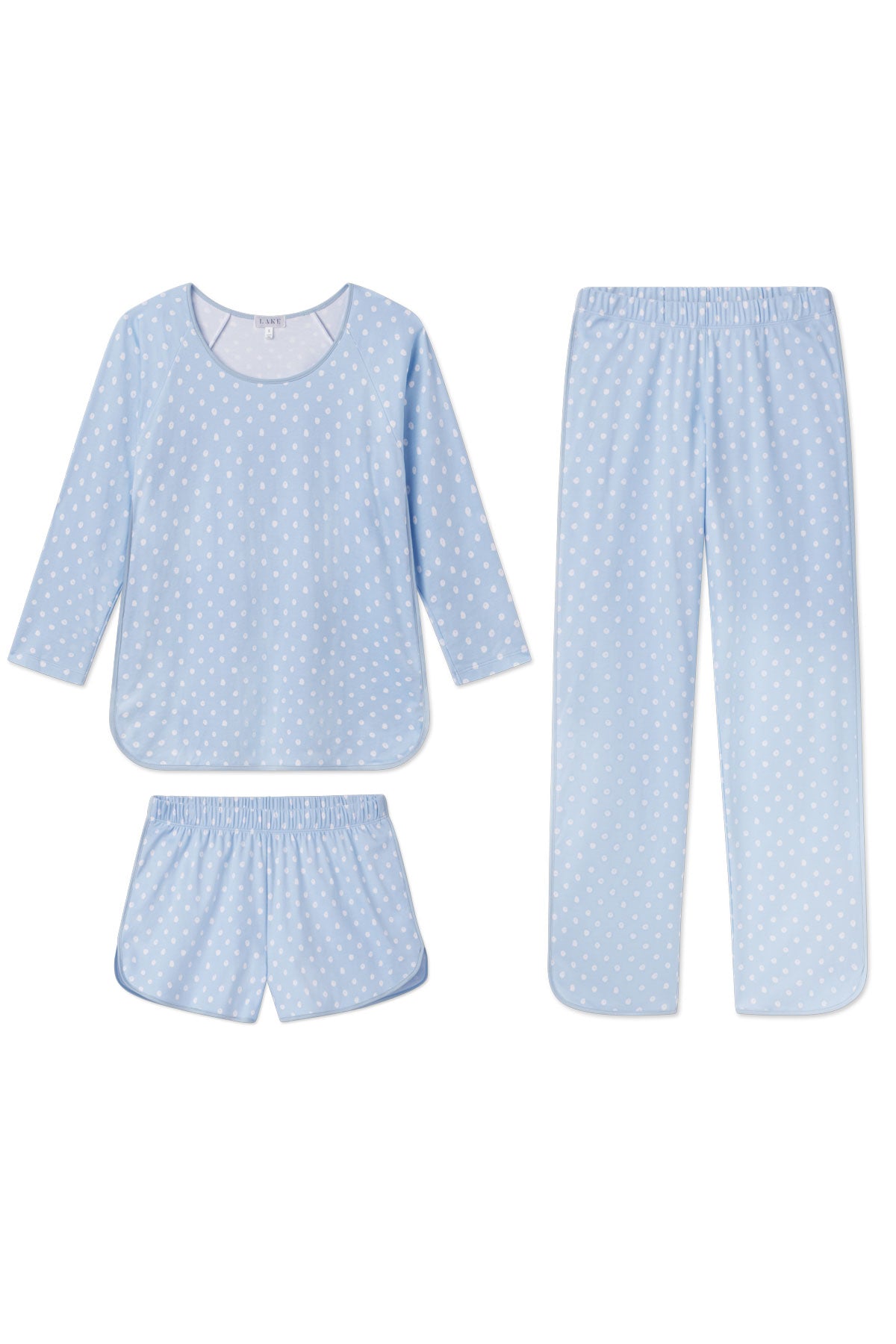French Blue Brushed Dot Pima Long Sleeve Shirt Bundle