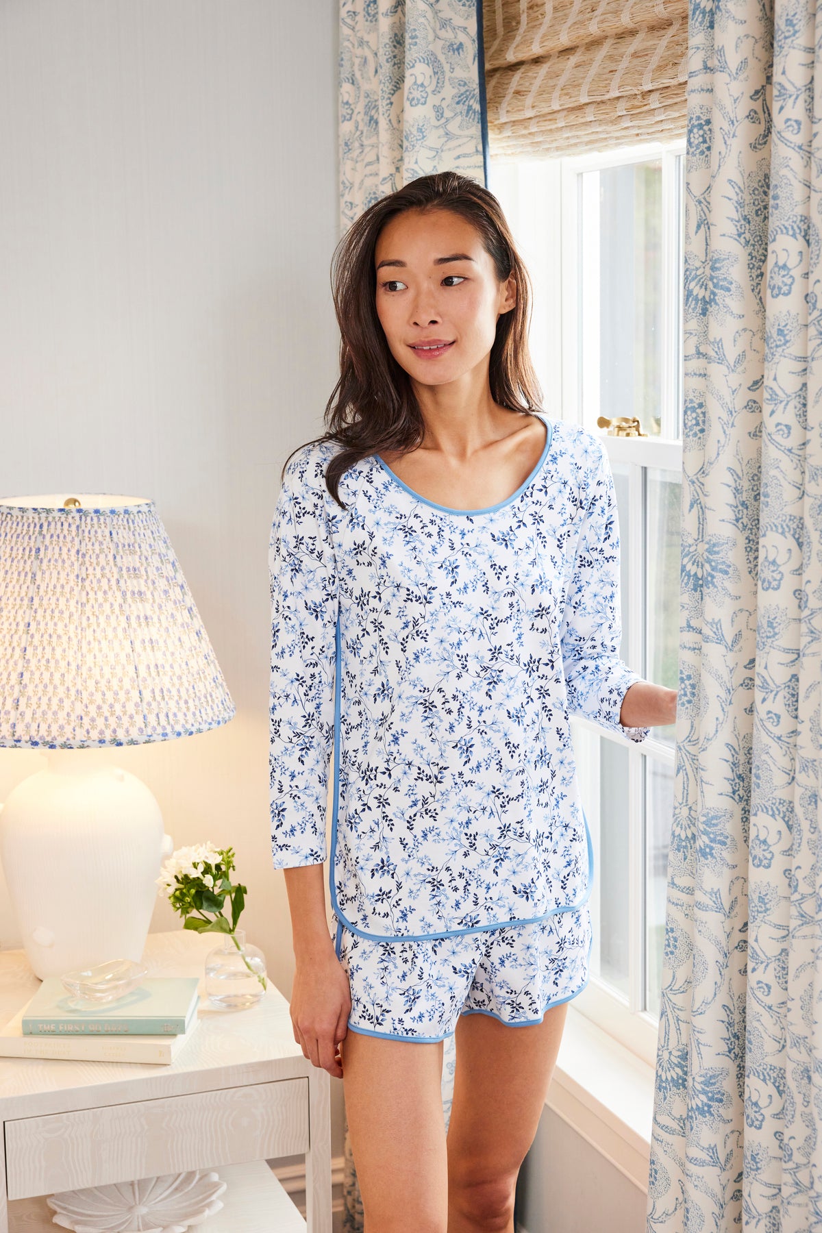 Serene Blue Pima Cotton Long-Short Set