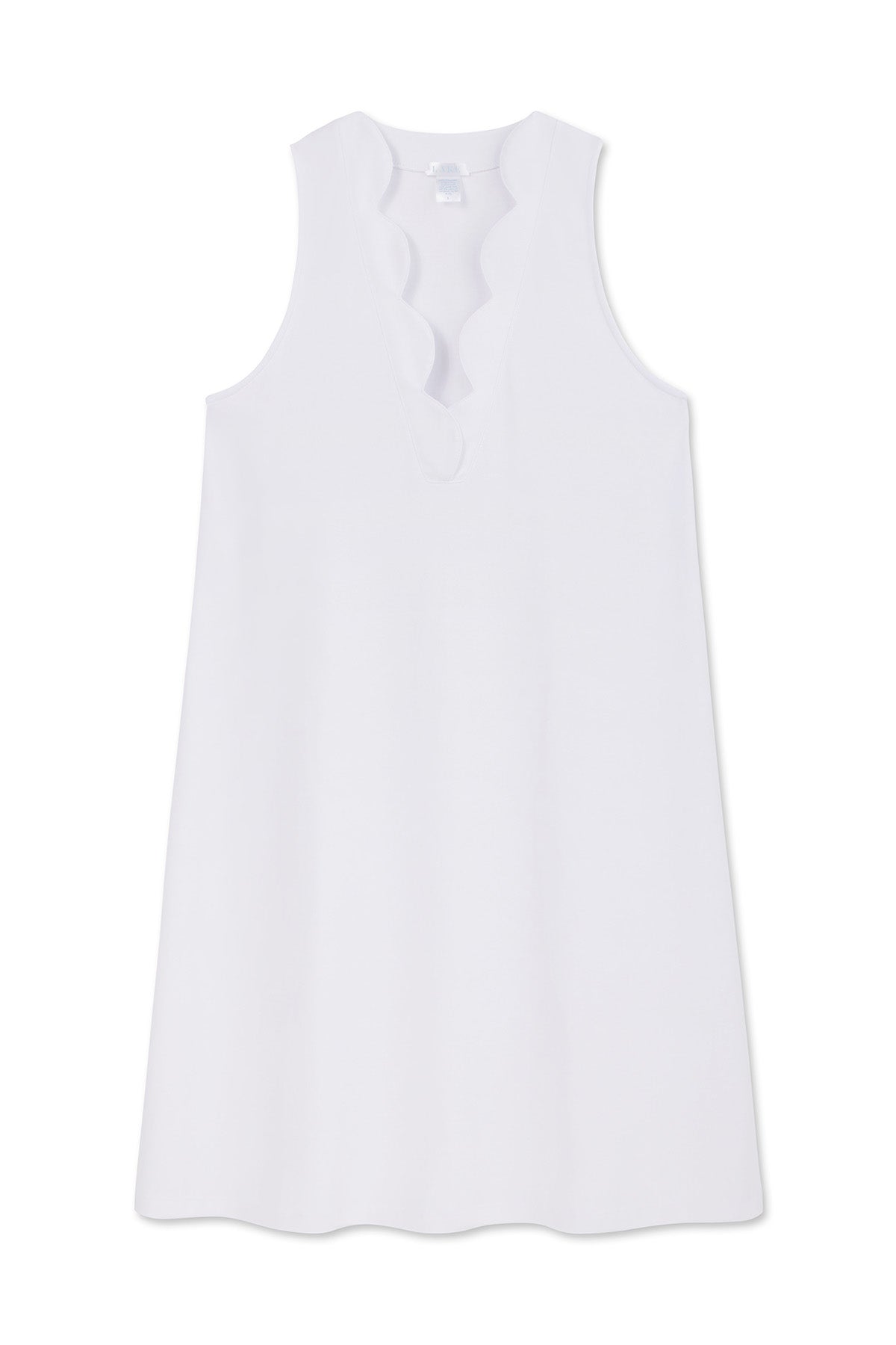 White Pima Cotton Scallop Tank Gown