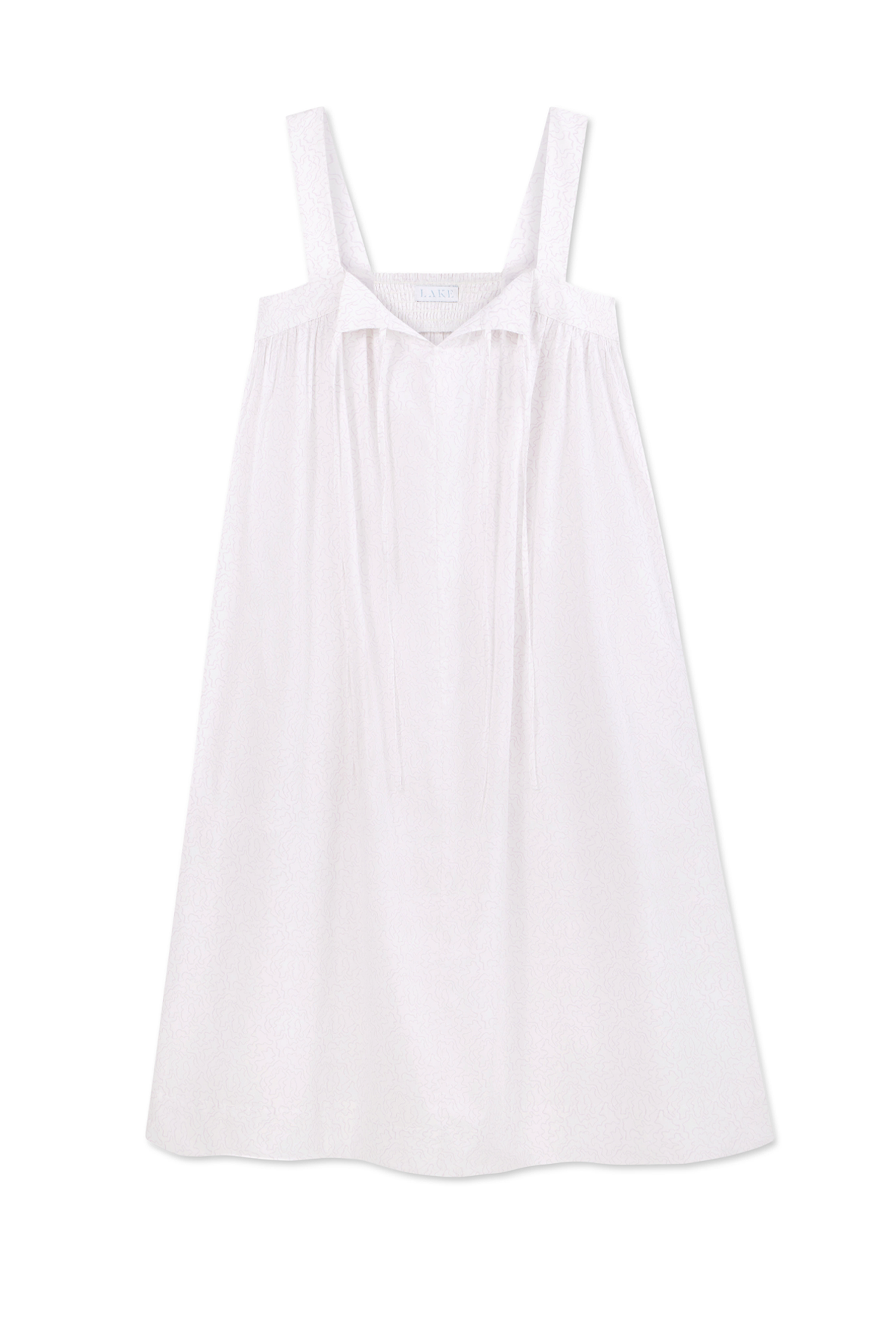 White Maze Poplin Nightgown – Soft & Breathable